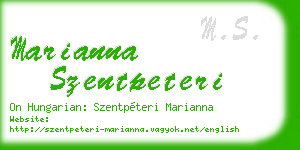 marianna szentpeteri business card