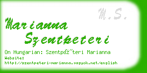 marianna szentpeteri business card